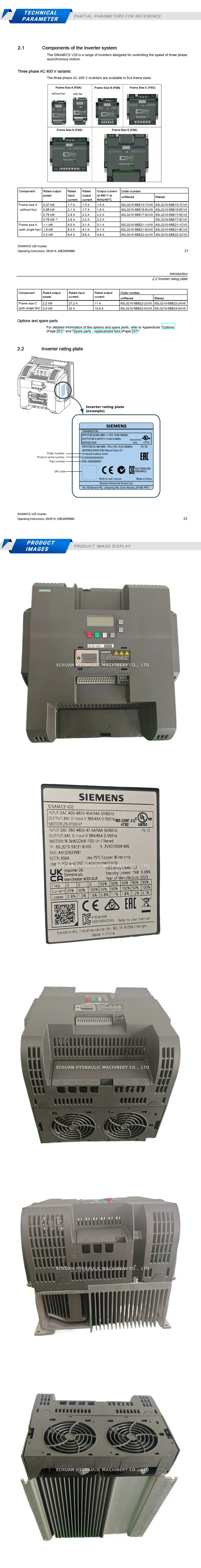 Siemens SINAMICS V20 Description
