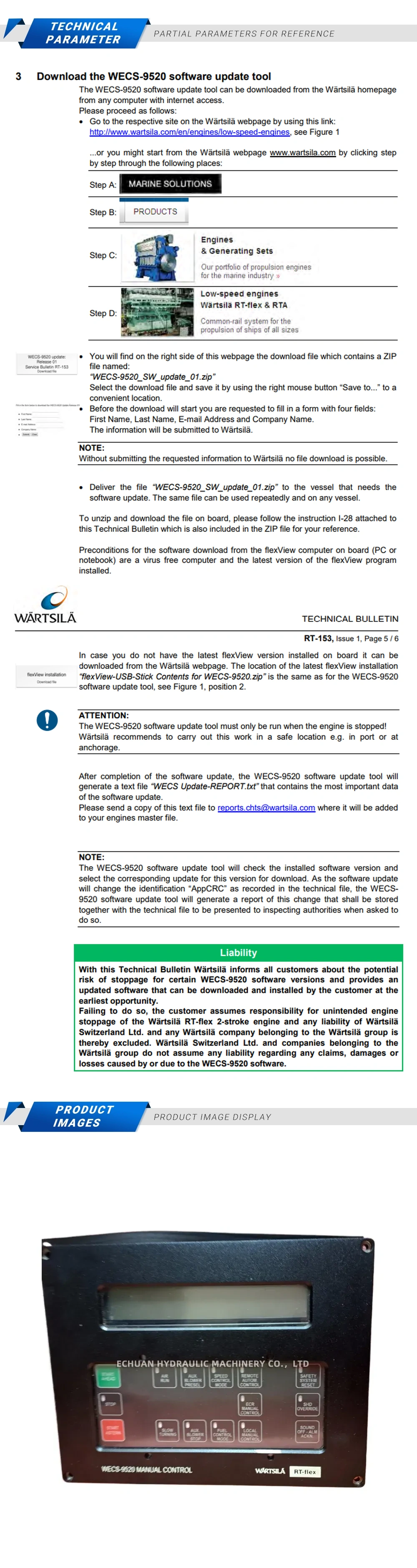 WARTSILA RT-flex WECS-9520 Description