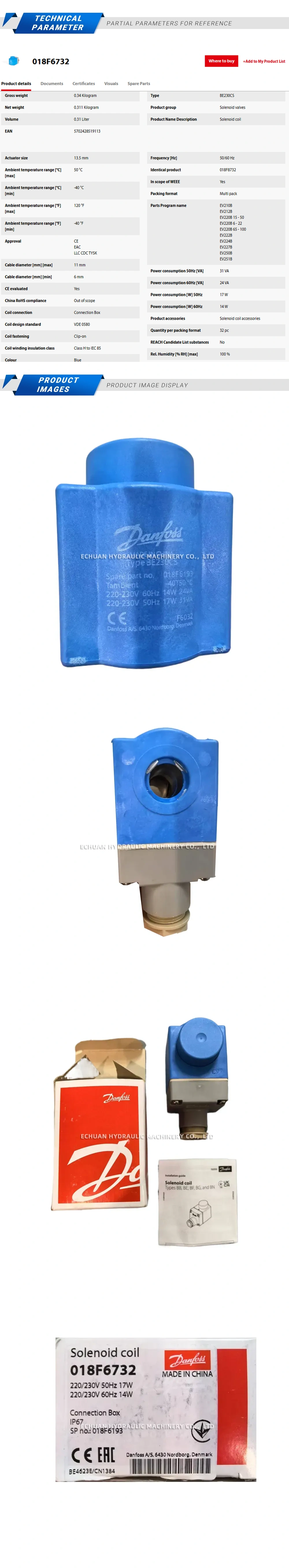 Danfoss 018F6732 Description