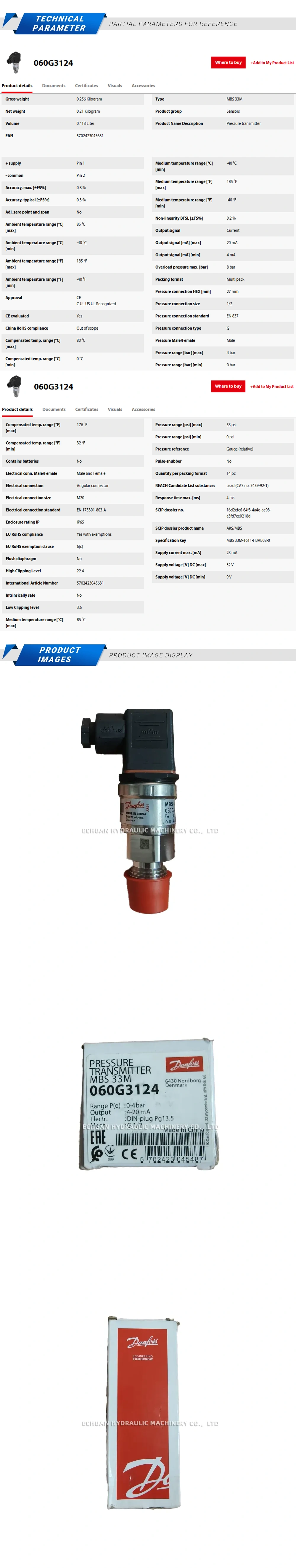 Danfoss MBS 33M 060G3124 Description