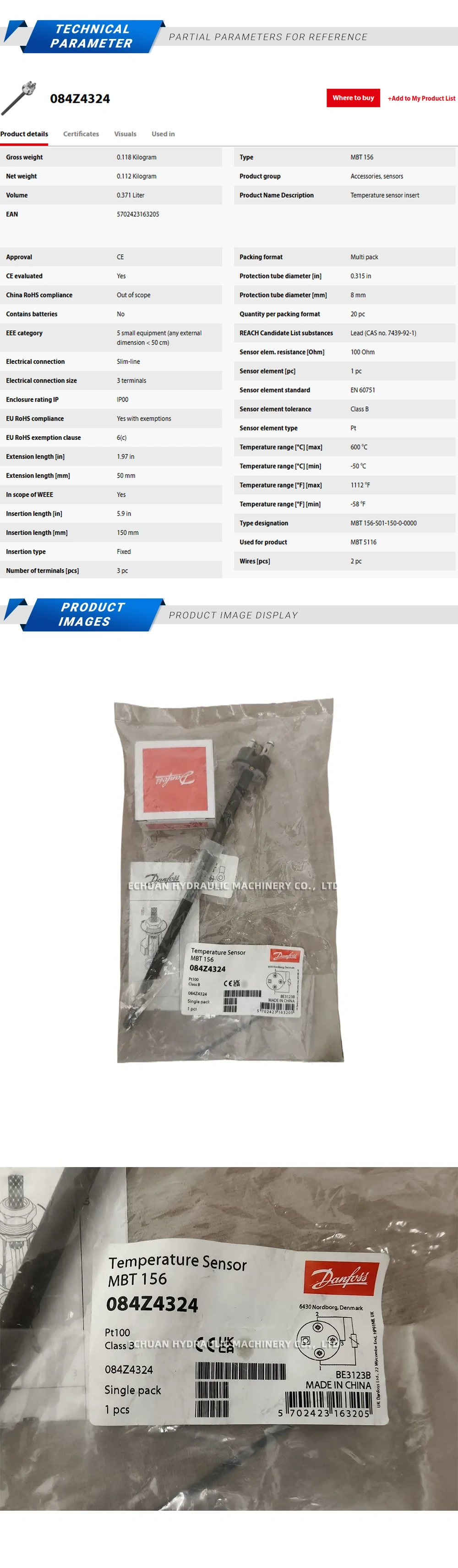 Danfoss MBT 156 084Z4324 Description