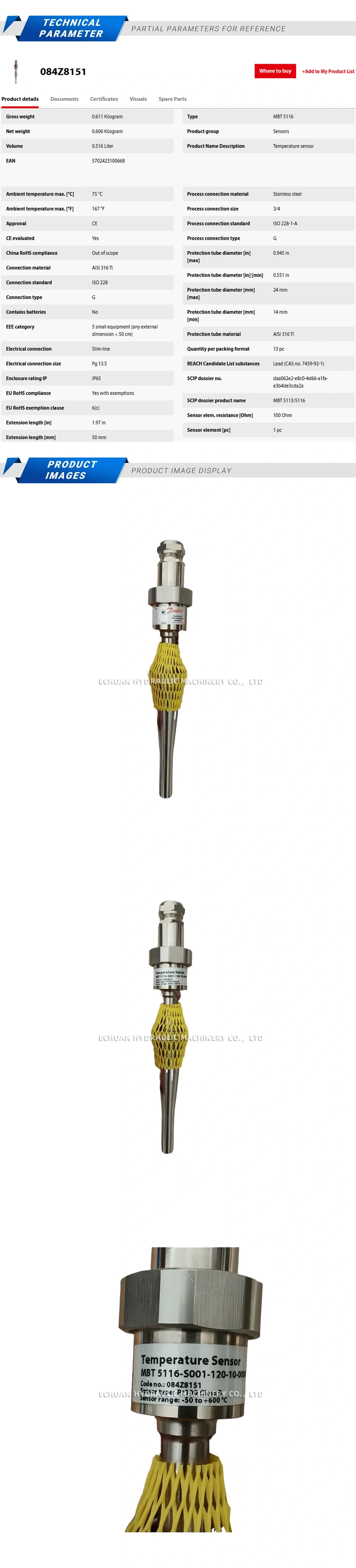 Danfoss MBT 5116-S001-120-10-0000 Description