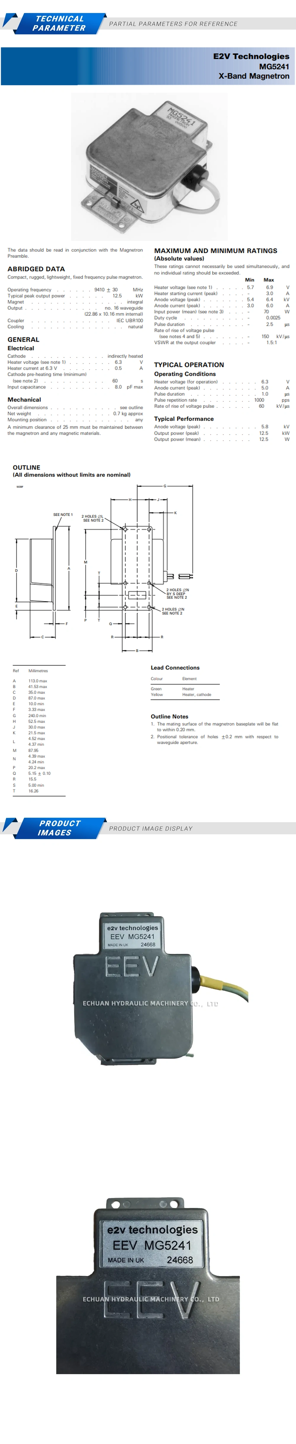 E2V MG5241 Description
