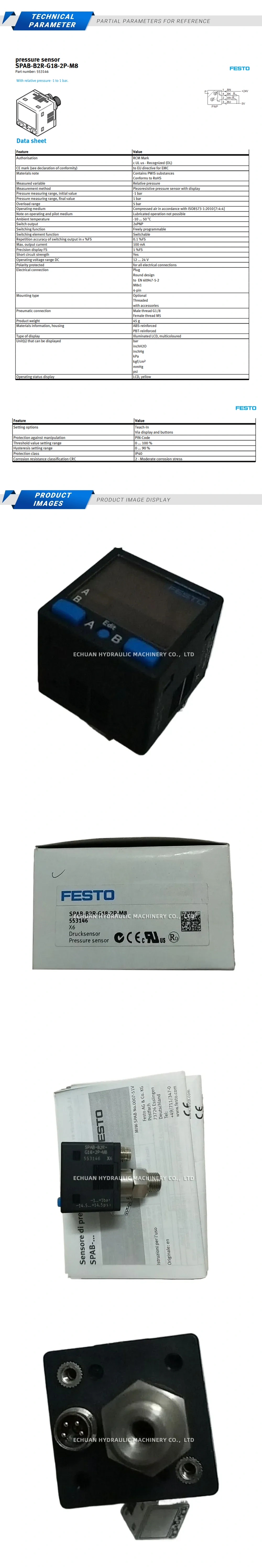 FESTO SPAB-B2R-G18-2P-M8 Description