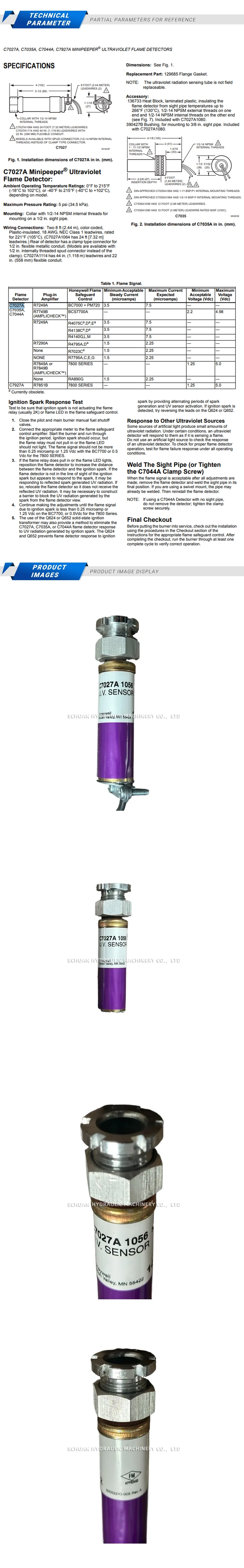 Honeywell C7027A 1056 Description