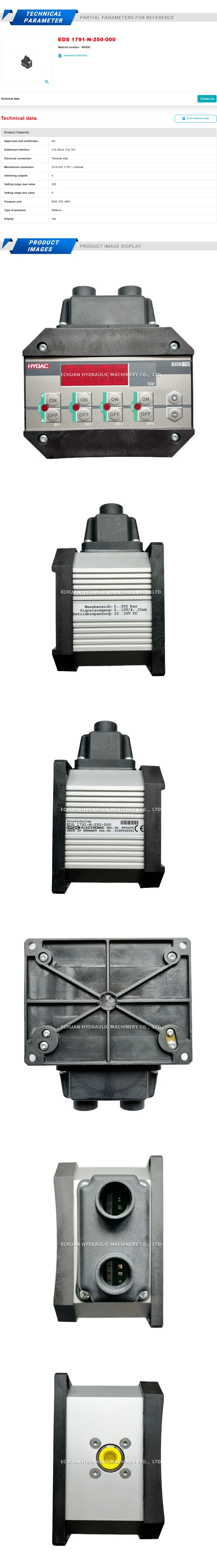 Hydac EDS 1791-N-250-000 Description