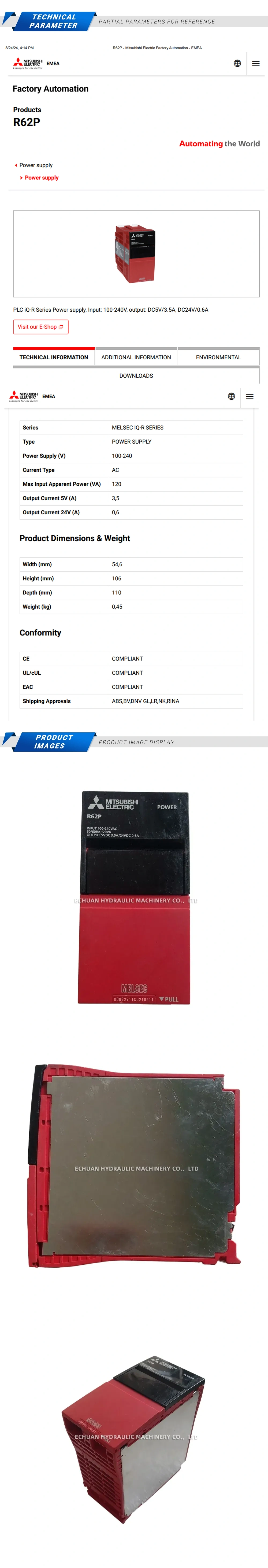 Mitsubishi R62P Description