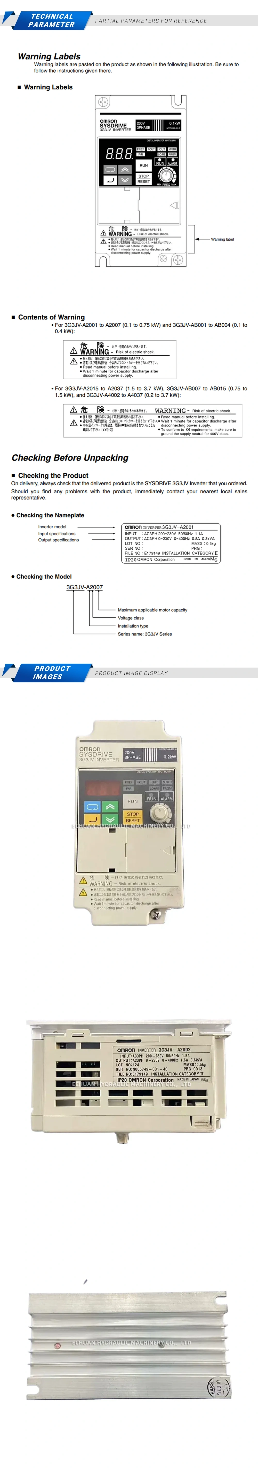 OMRON 3G3JV-A2002 Description
