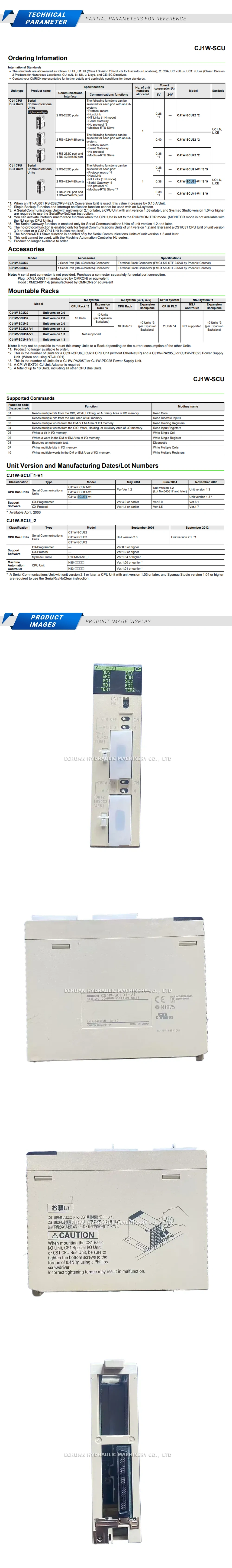 OMRON CS1W-SCU31-V1 Description