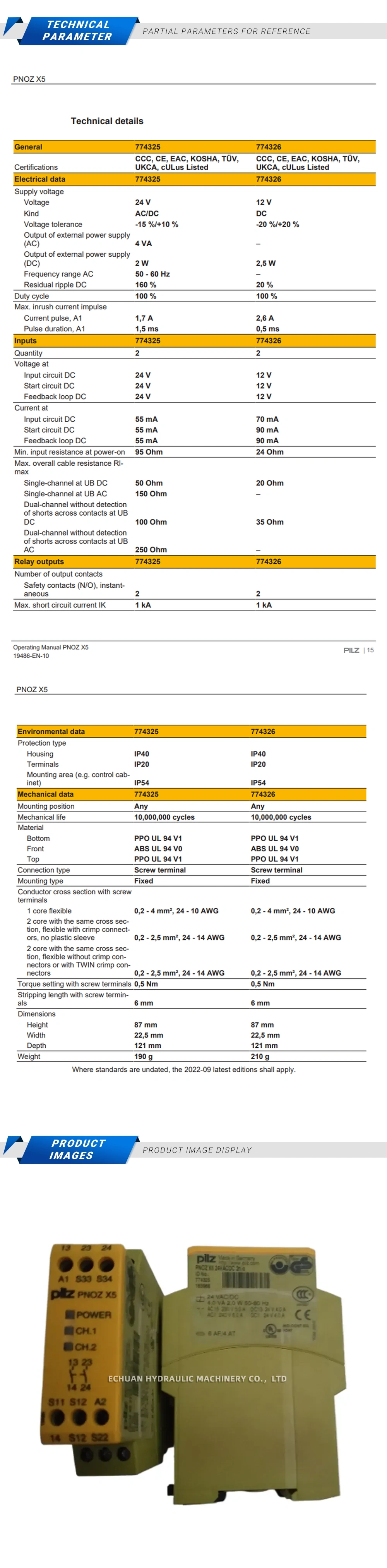PILZ 774325 PNOZ X5 Description