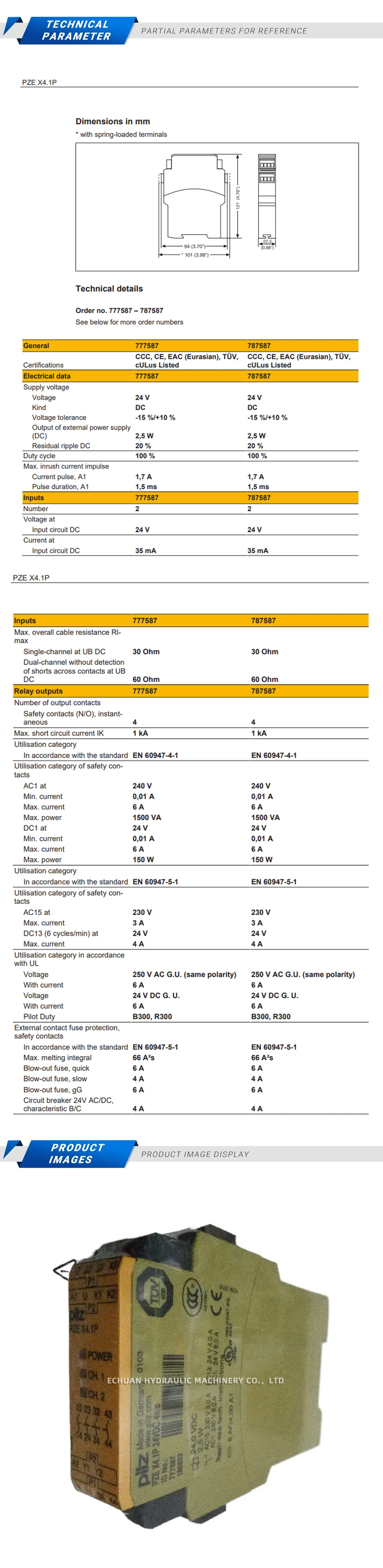 PILZ PZE X4.1P Description