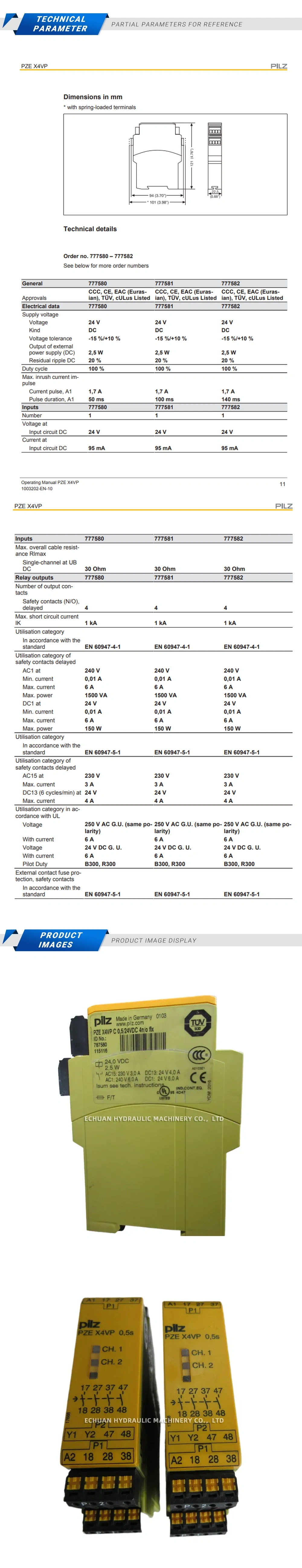 PILZ PZE X4VP 787580 Description