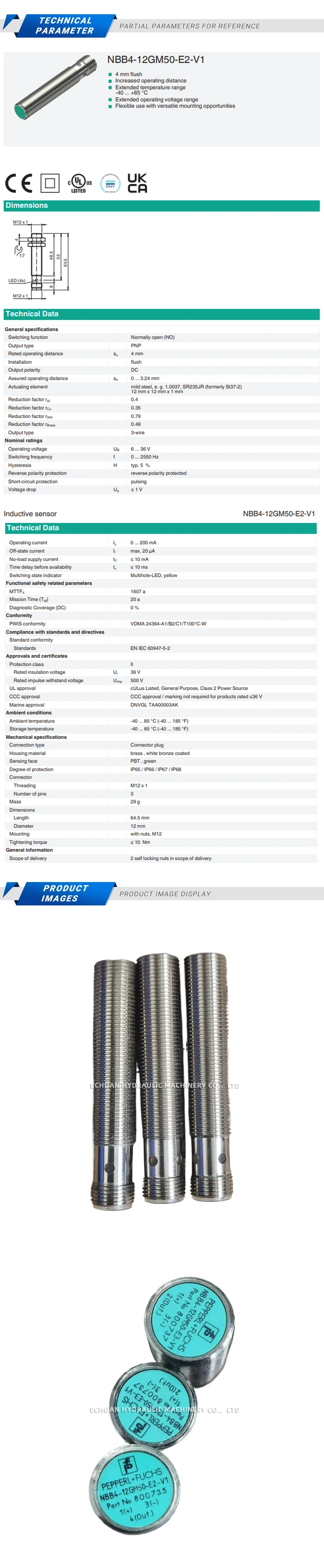 Pepperl+Fuchs NBB4-12GM50-E2-V1 Description
