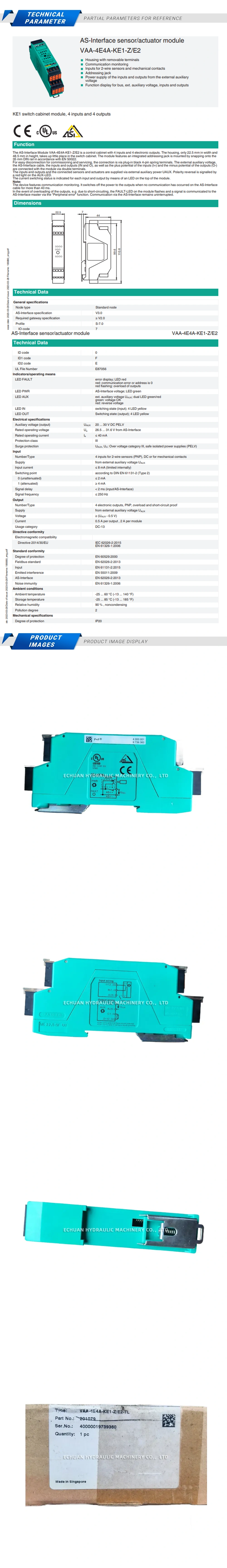 Pepperl+Fuchs VAA-4E4A-KE1-Z/E2-TL Description