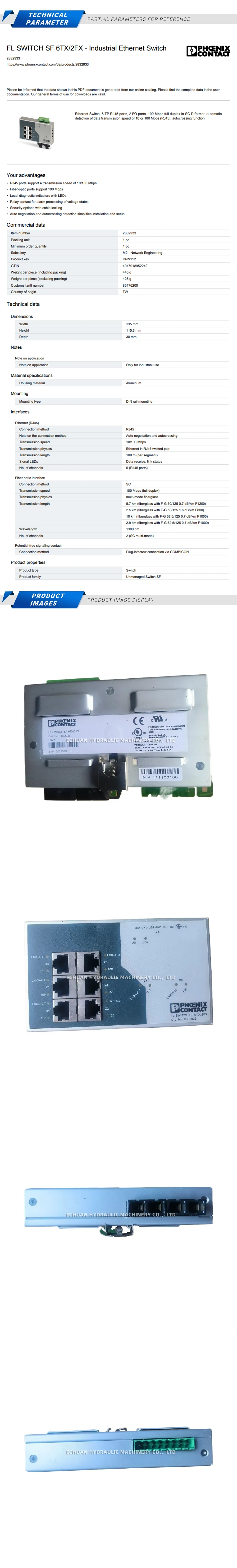 Phoenix FL SWITCH SF6TX/2FX 2832933 Description