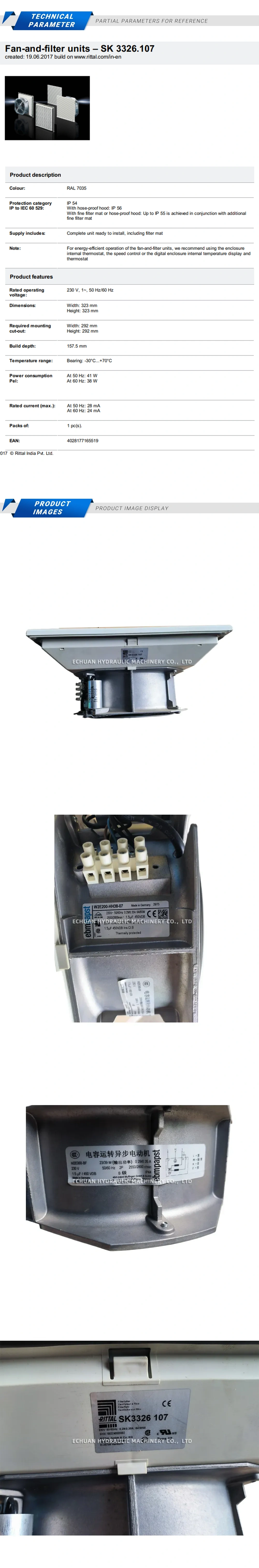 RITTAL W2E200-HH38-07 SK 3326107 Description