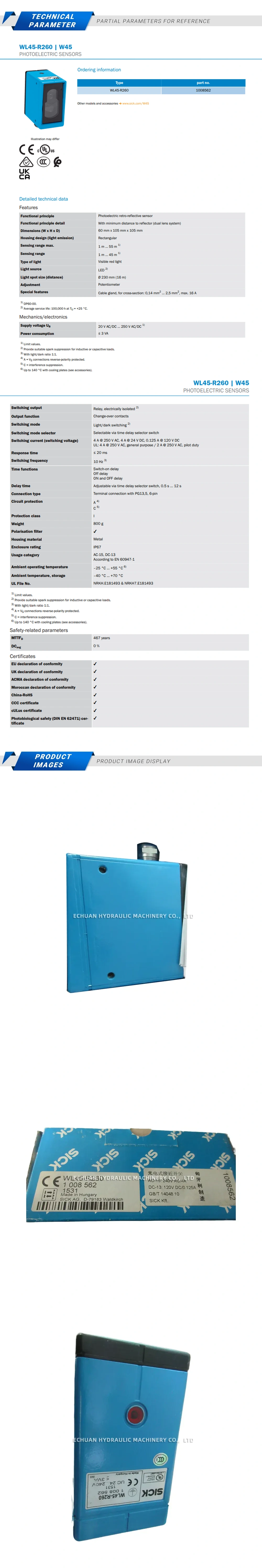 SICK WL45-R260 Description