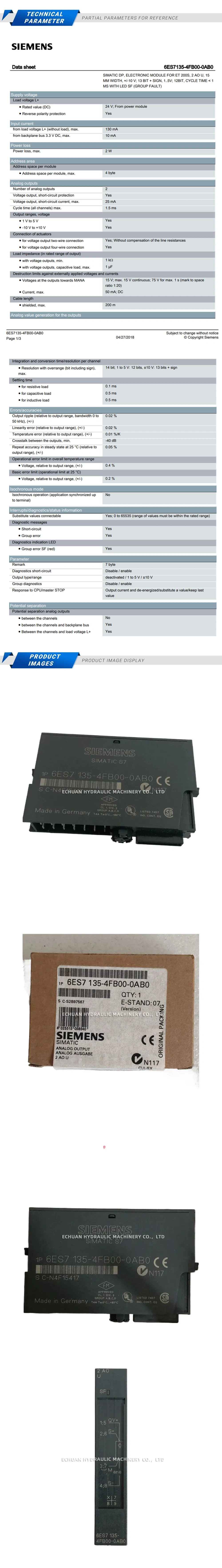 SIEMENS 6ES7135-4FB00-0AB0 Description