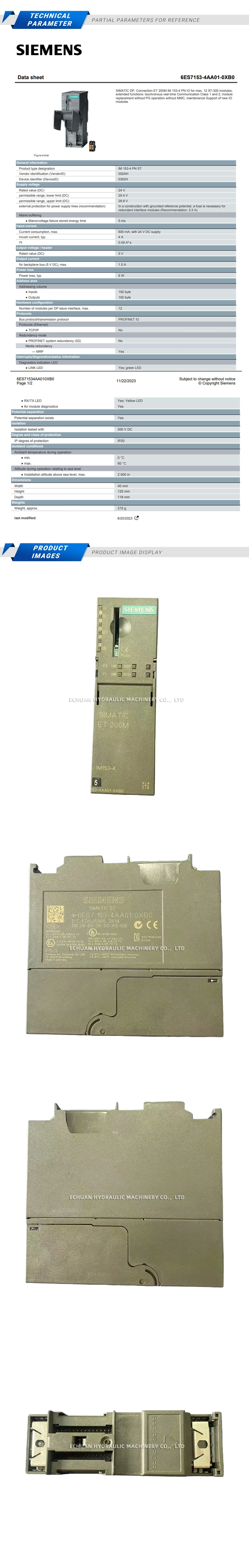 SIEMENS 6ES7153-4AA01-0XB0 Description