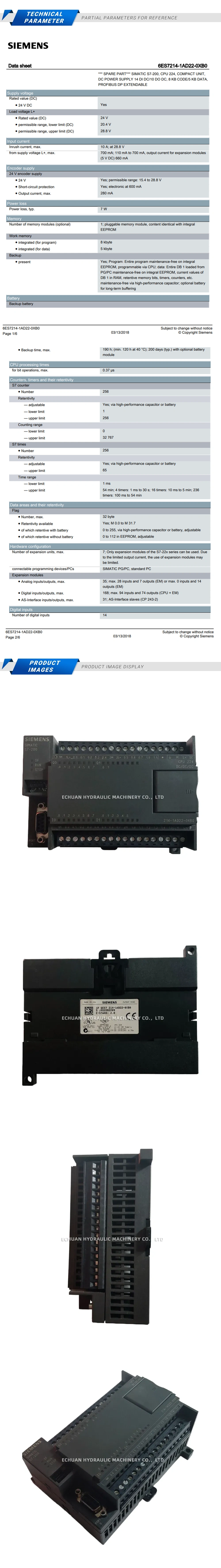 SIEMENS 6ES7214-1AD22-0XB0 Description