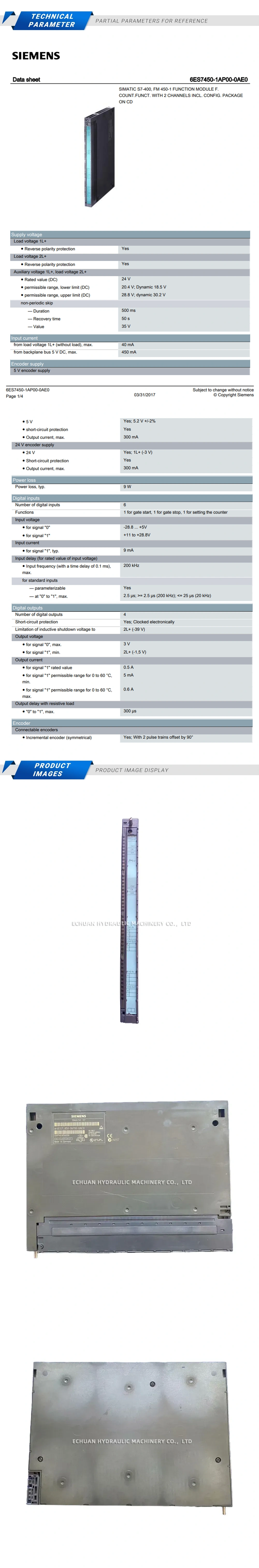 SIEMENS 6ES7450-1AP00-0AE0 Description