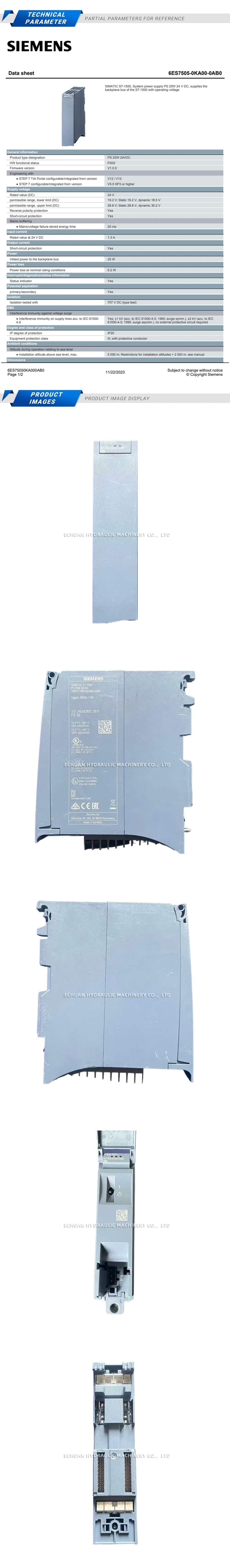 SIEMENS 6ES7505-0KA00-0AB0 Description