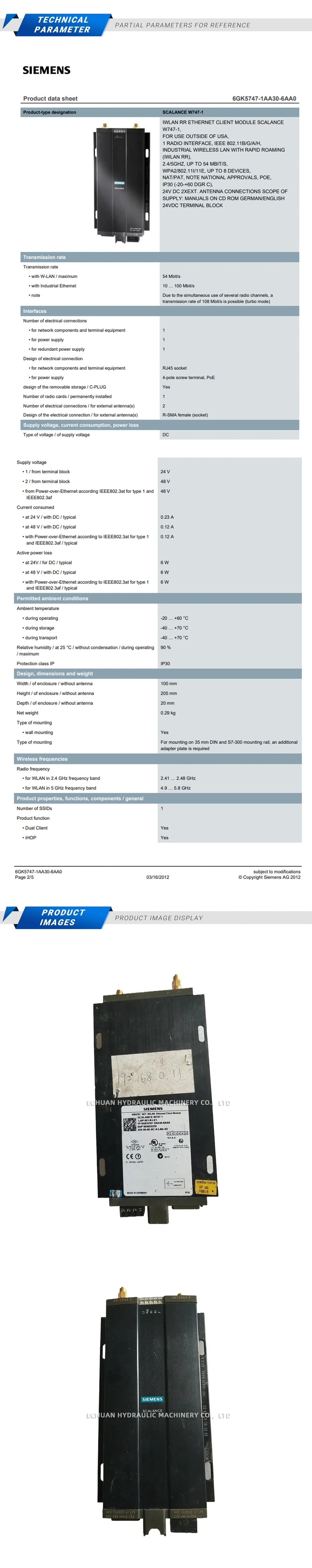 SIEMENS 6GK5747-1AA30-6AA0 Description
