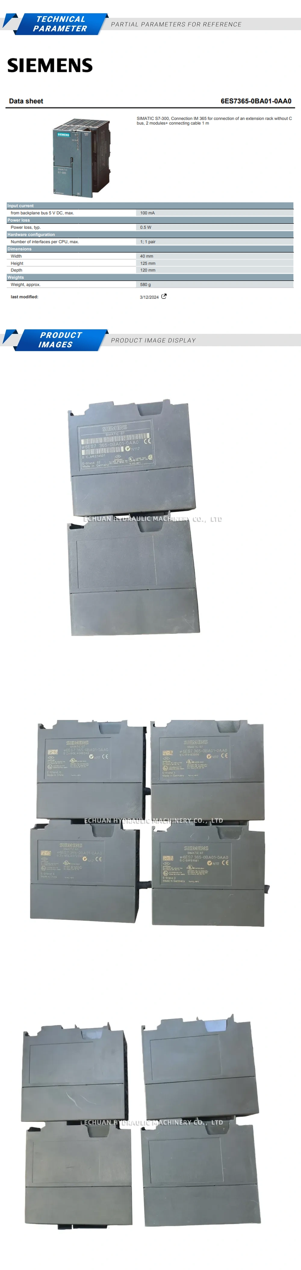 Siemens 6ES7 365-0BA01-0AA0 Description