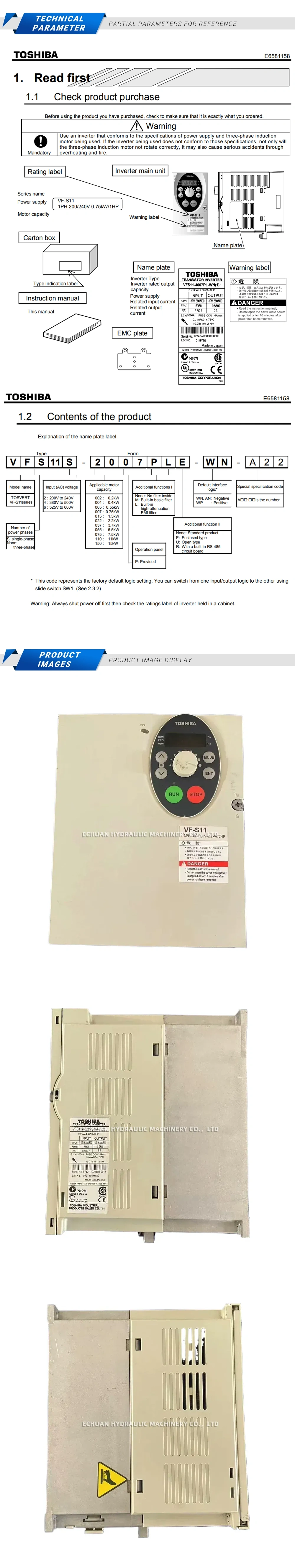 TOSHIBA VFS11-4022PL-WN Description