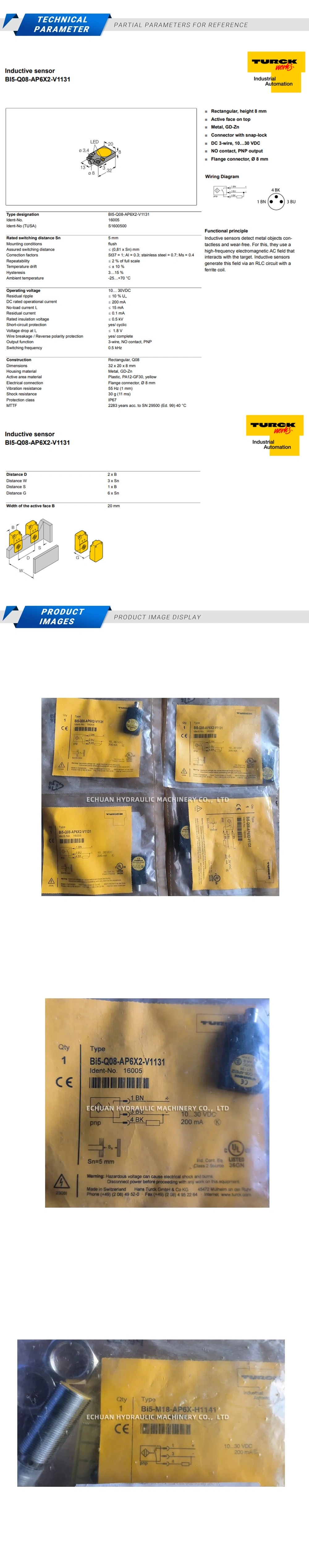 Turck Bi5-Q08-AP6X2-V1131 Description