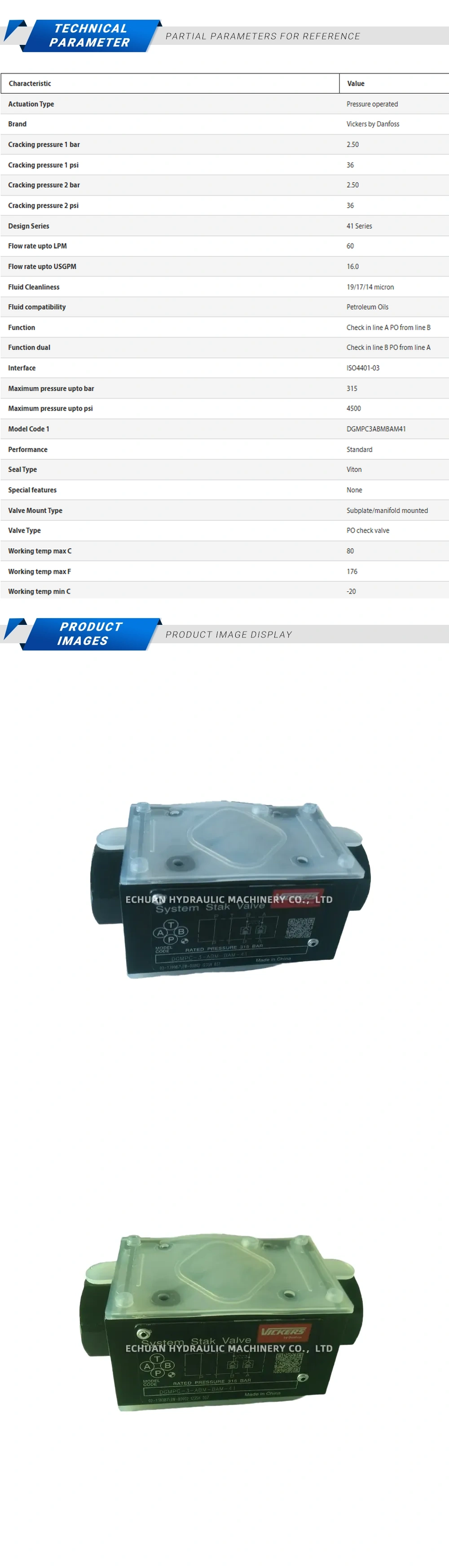 Vickers DGMPC-3-ABM-BAM-41 Description