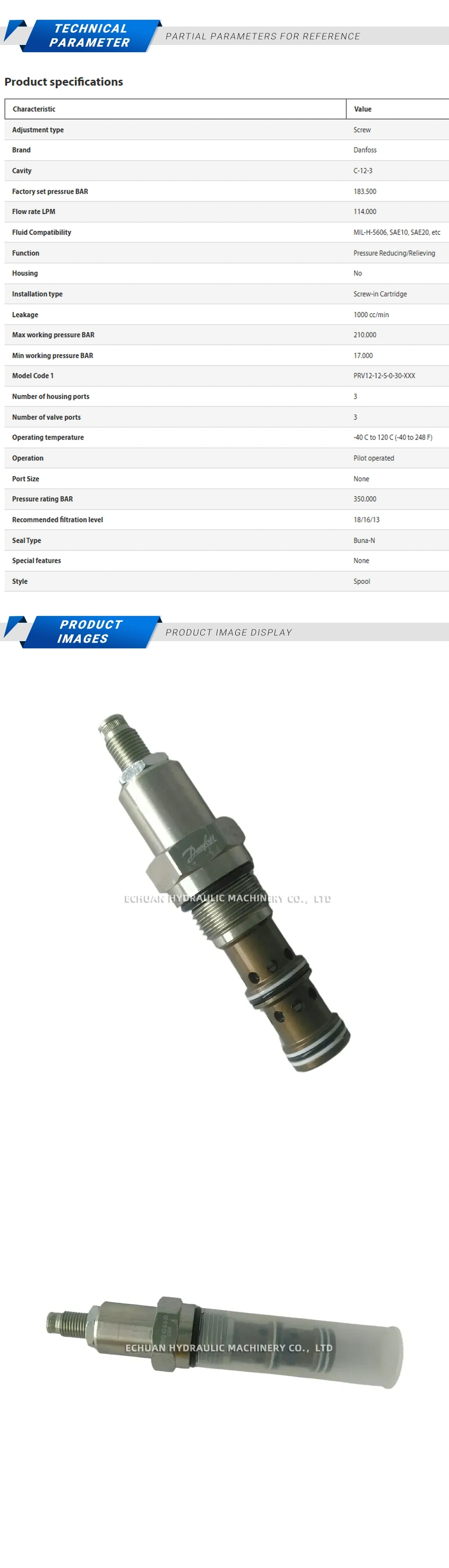 Vickers PRV12-12-S-0-30 02-170773 Description