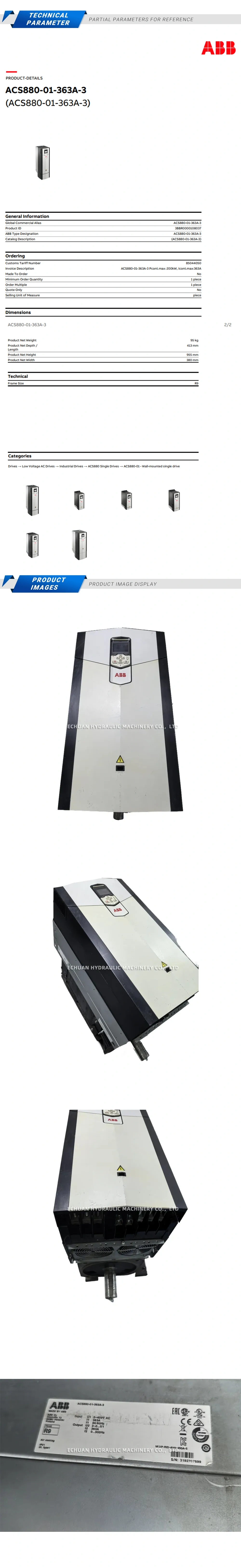 ABB ACS880-01-363A-3 Description