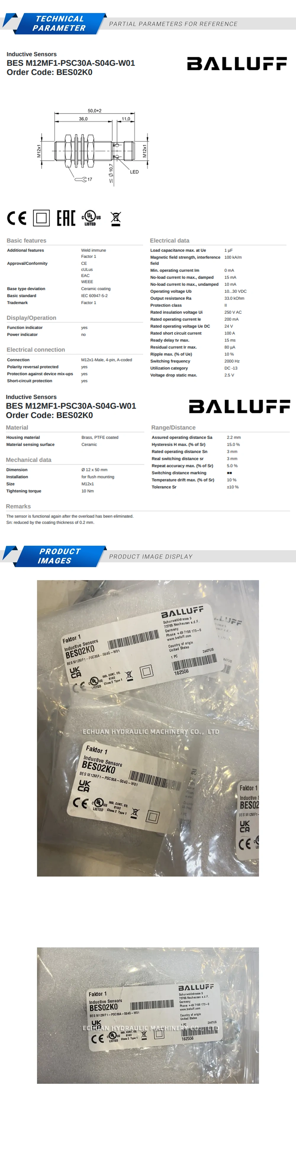 Balluff BES02K0 Description