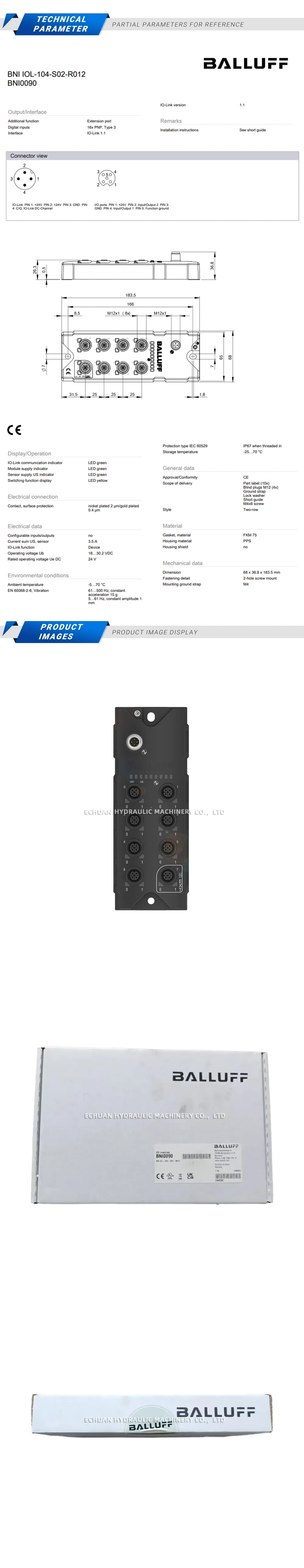 Balluff BNI0090 BNI IOL-104-S02-R012 Description