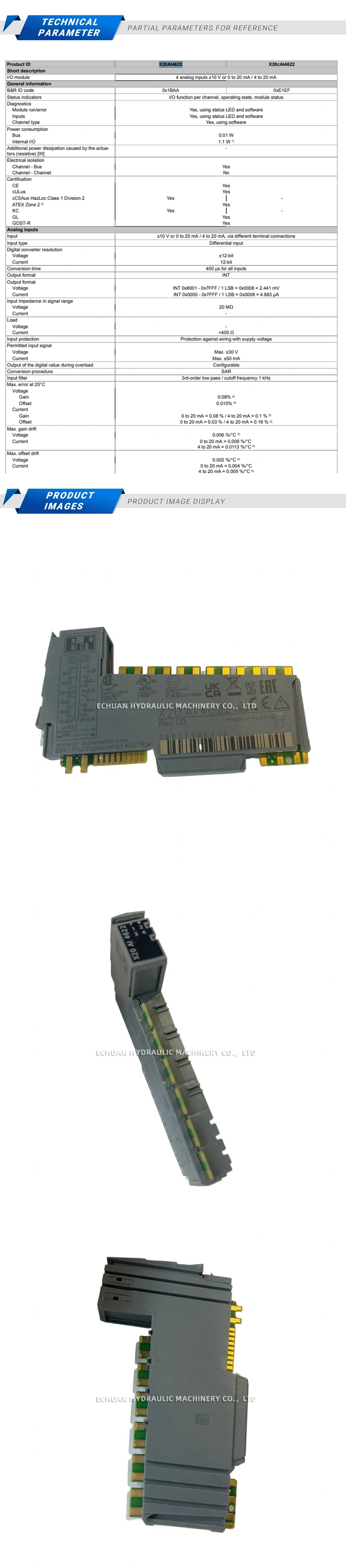 B&R X20 AI 4622 Description