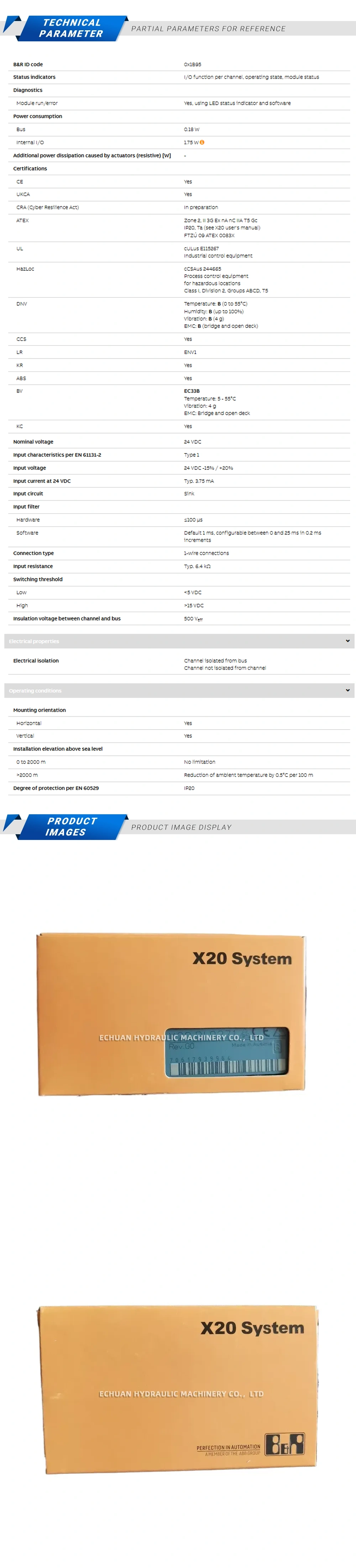 B&R X20DI9371 Description