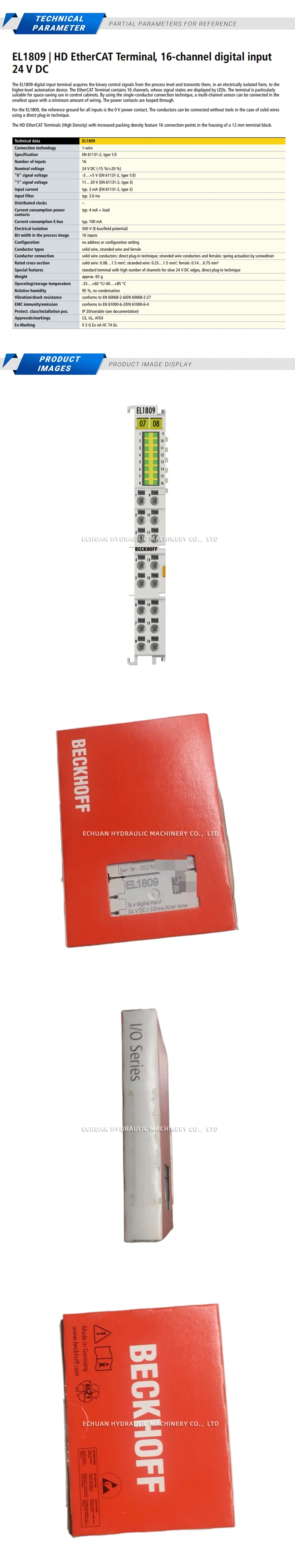 Beckhoff EL1809 Description