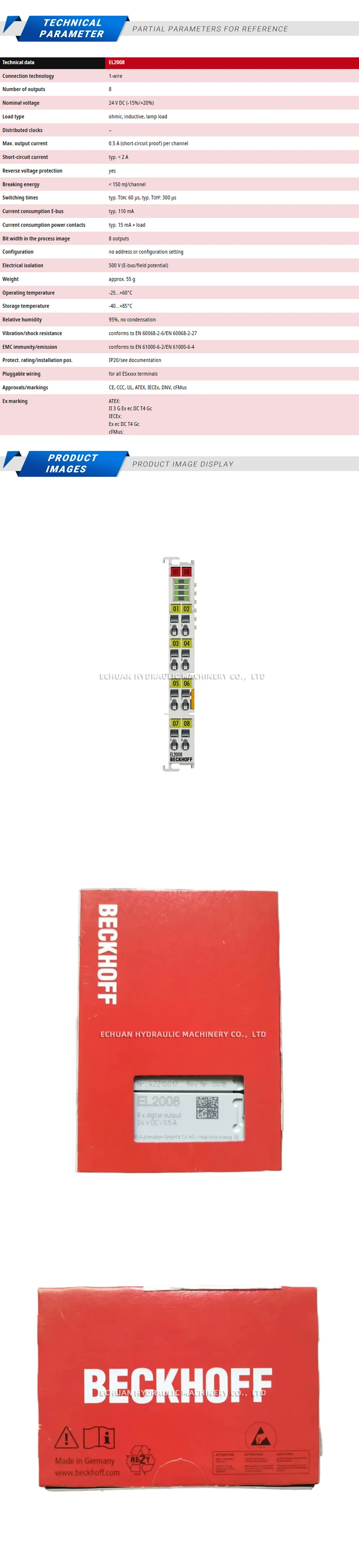 Beckhoff EL2008 Description