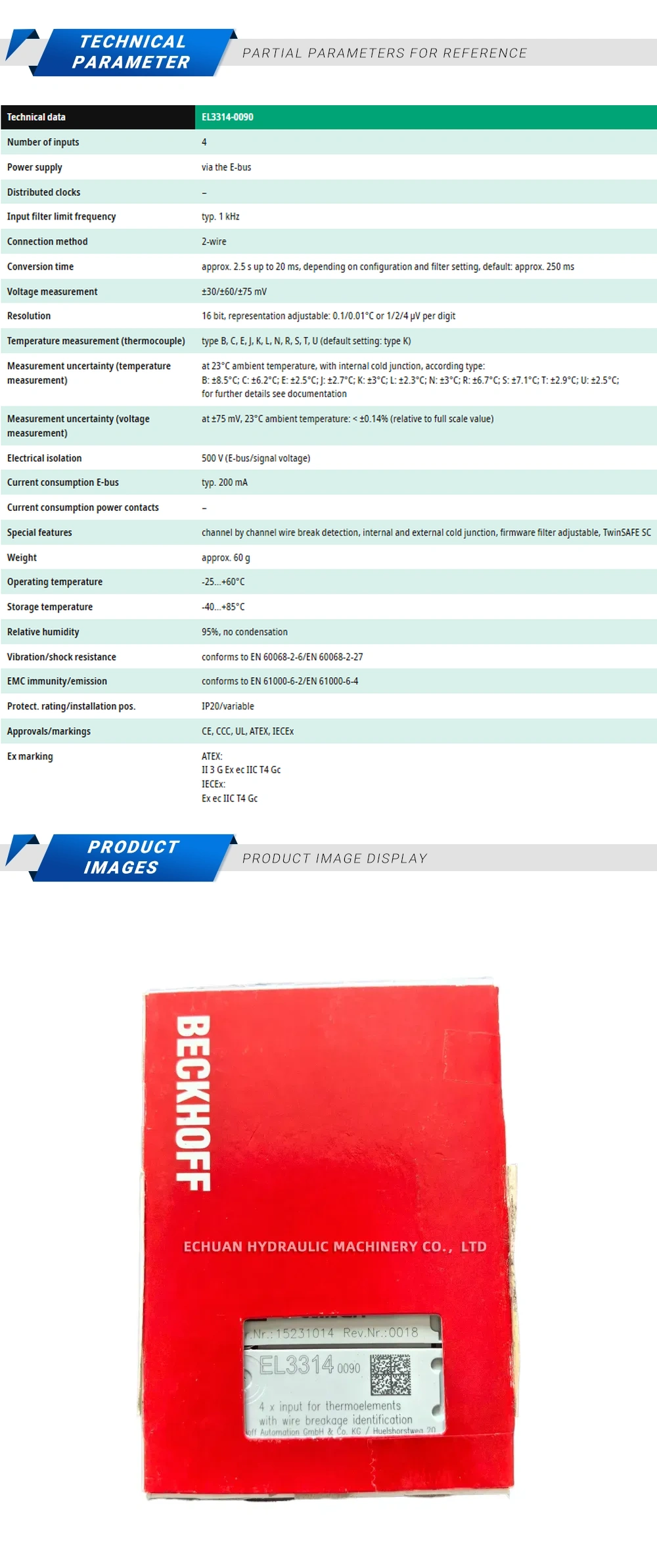 Beckhoff EL3314-0090 Description