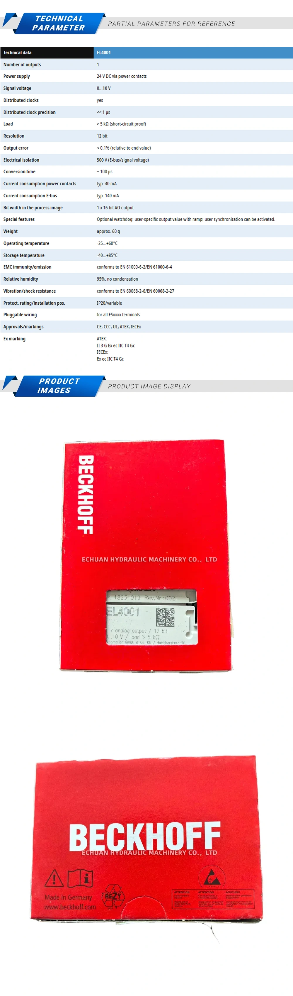 Beckhoff EL4001 Description