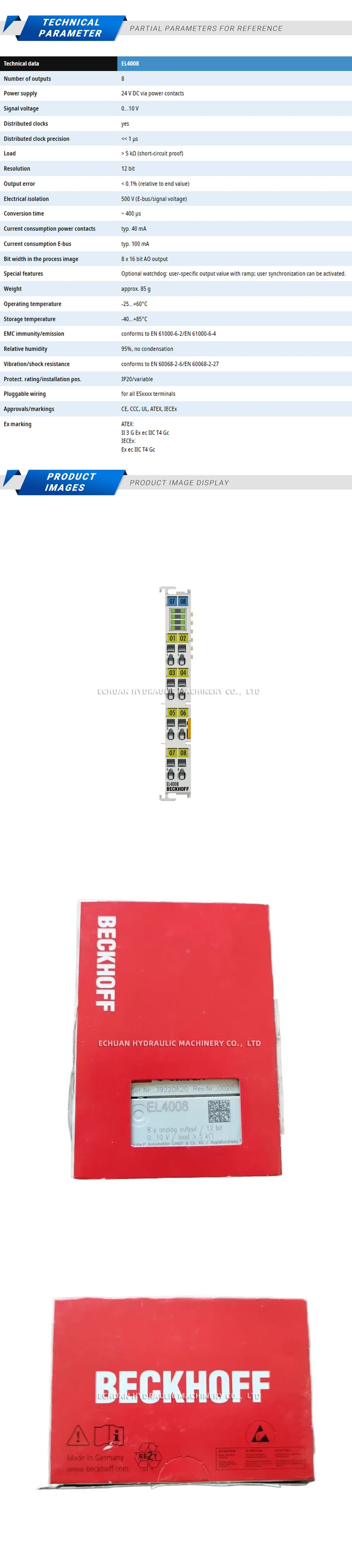 Beckhoff EL4008 Description