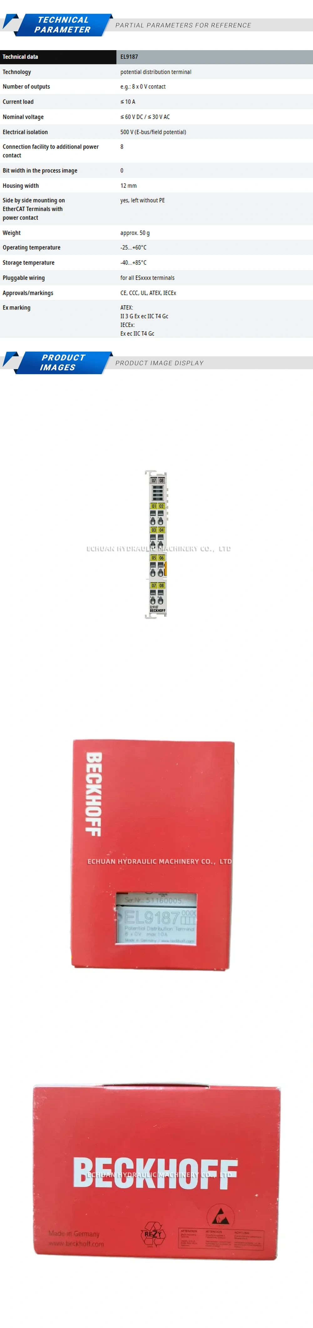 Beckhoff EL9187 Description