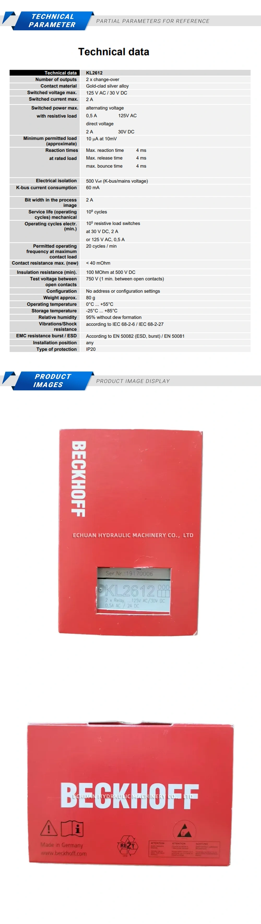 Beckhoff KL2612 Description