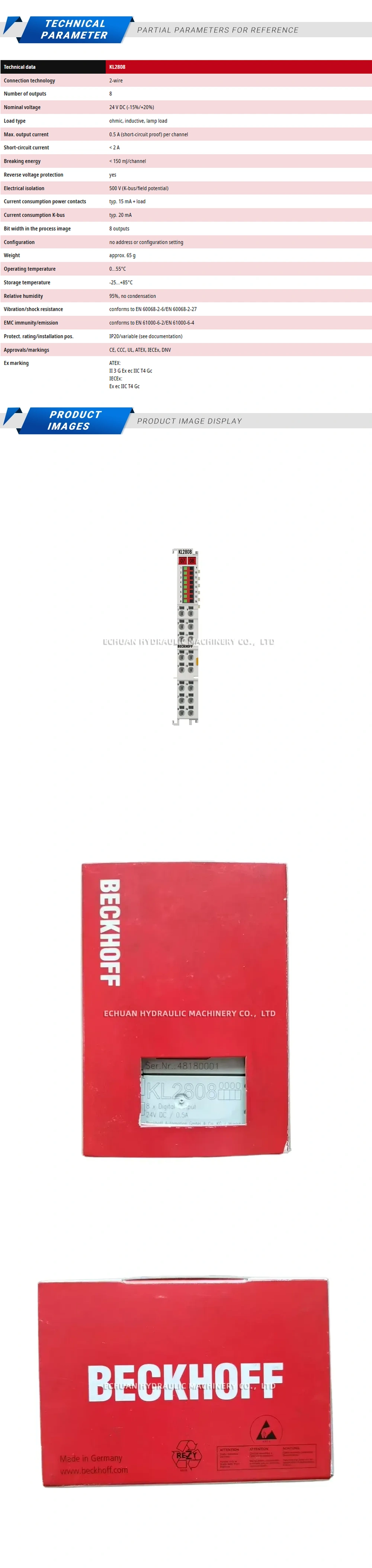 Beckhoff KL2808 Description