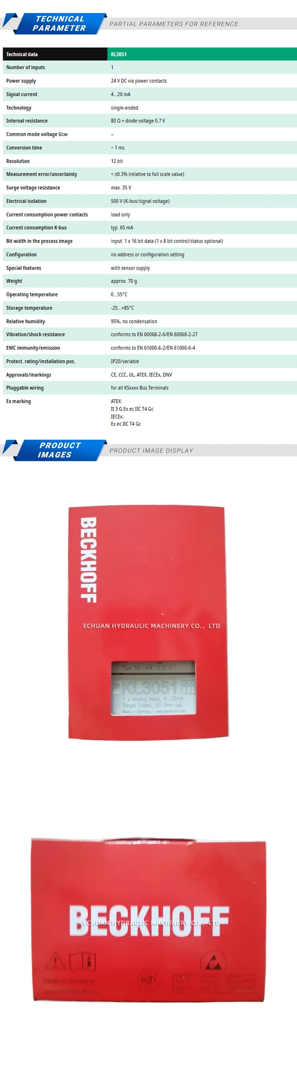 Beckhoff KL3051 Description