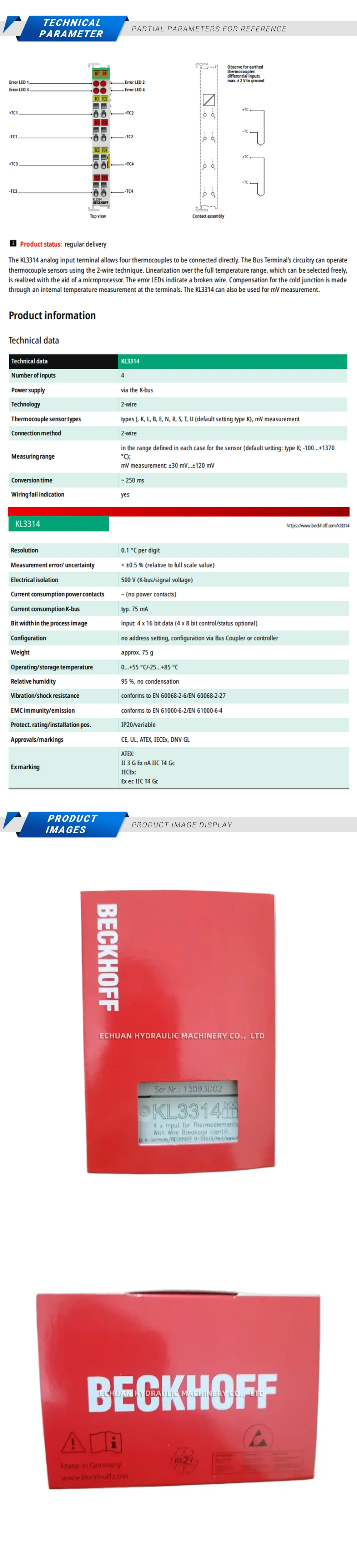 Beckhoff KL3314 Description