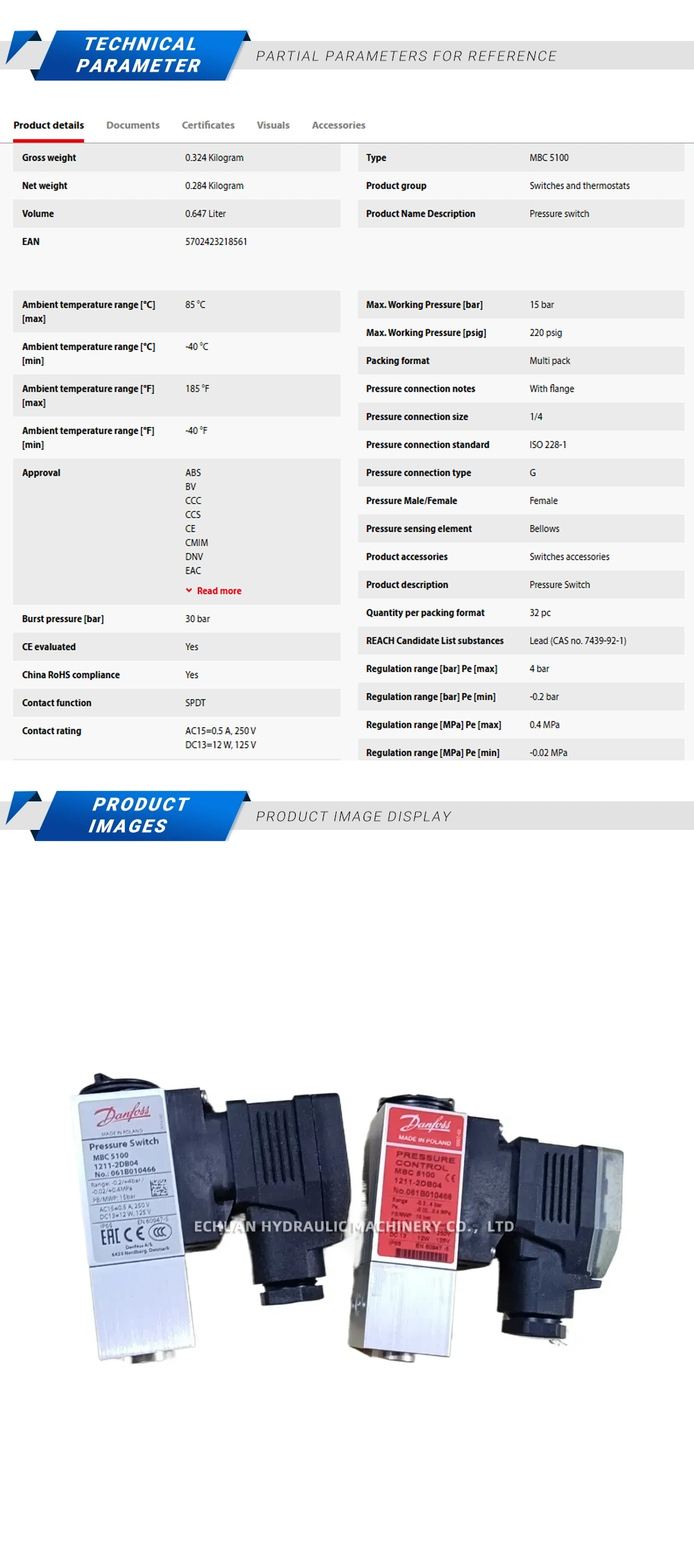 Danfoss MBC5100 061B010466 Description