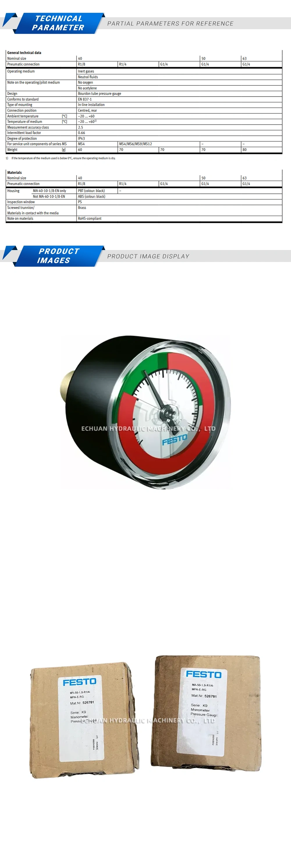 Festo MA-50-1.0-R1/4-MPA-E-RG Description