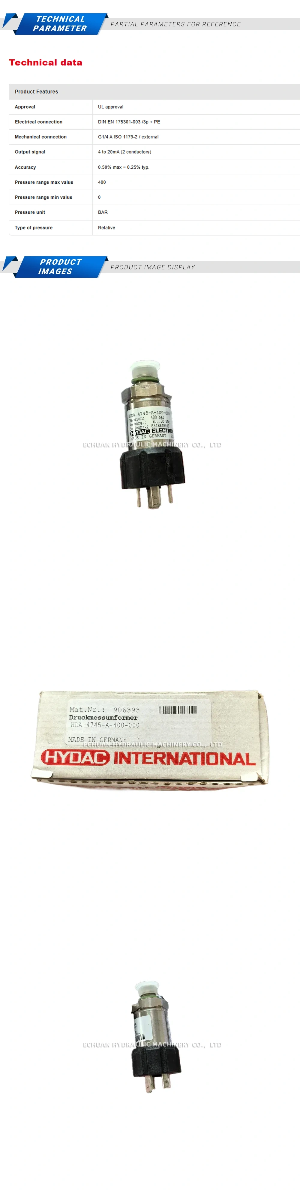 Hydac HDA 4745-A-400-000 Description